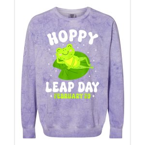 Funny Frog Hoppy Leap Day February 29 Birthday Leap Year Colorblast Crewneck Sweatshirt