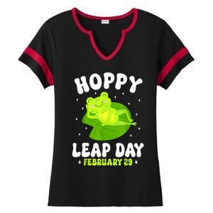 Funny Frog Hoppy Leap Day February 29 Birthday Leap Year Ladies Halftime Notch Neck Tee