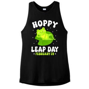 Funny Frog Hoppy Leap Day February 29 Birthday Leap Year Ladies PosiCharge Tri-Blend Wicking Tank