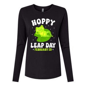 Funny Frog Hoppy Leap Day February 29 Birthday Leap Year Womens Cotton Relaxed Long Sleeve T-Shirt