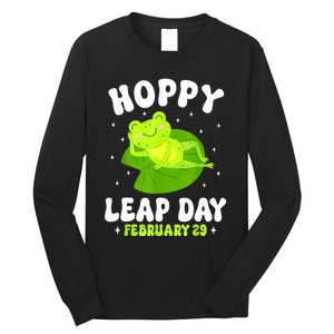 Funny Frog Hoppy Leap Day February 29 Birthday Leap Year Long Sleeve Shirt