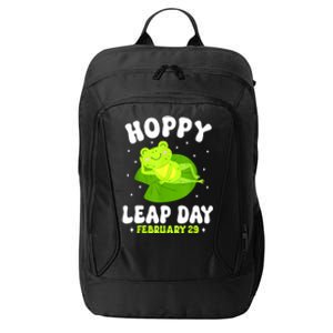 Funny Frog Hoppy Leap Day February 29 Birthday Leap Year City Backpack