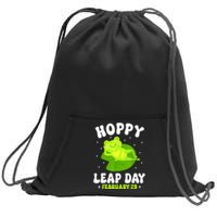 Funny Frog Hoppy Leap Day February 29 Birthday Leap Year Sweatshirt Cinch Pack Bag