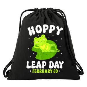 Funny Frog Hoppy Leap Day February 29 Birthday Leap Year Drawstring Bag