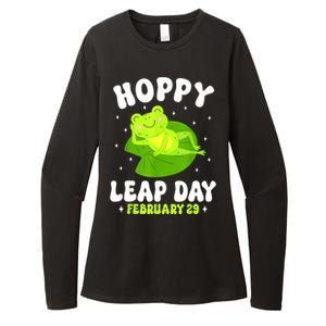 Funny Frog Hoppy Leap Day February 29 Birthday Leap Year Womens CVC Long Sleeve Shirt