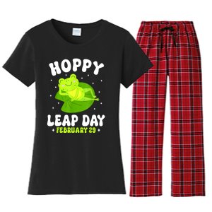 Funny Frog Hoppy Leap Day February 29 Birthday Leap Year Women's Flannel Pajama Set