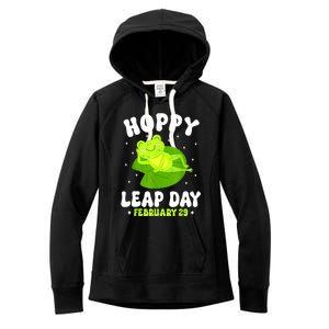 Funny Frog Hoppy Leap Day February 29 Birthday Leap Year Women's Fleece Hoodie