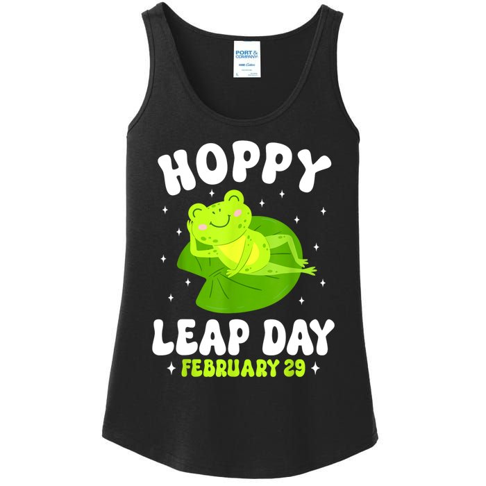 Funny Frog Hoppy Leap Day February 29 Birthday Leap Year Ladies Essential Tank