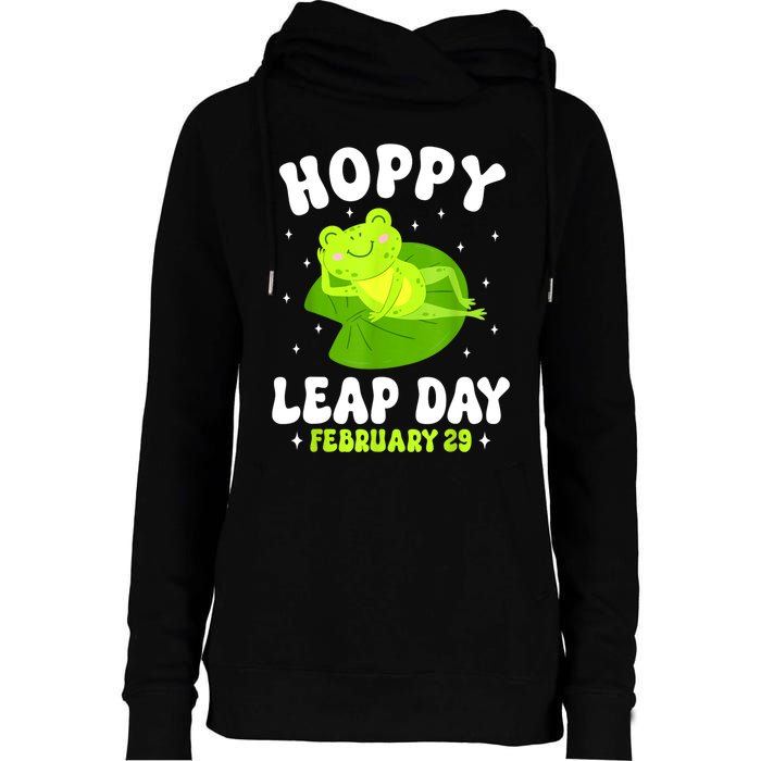 Funny Frog Hoppy Leap Day February 29 Birthday Leap Year Womens Funnel Neck Pullover Hood