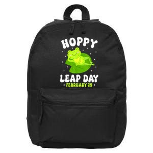 Funny Frog Hoppy Leap Day February 29 Birthday Leap Year 16 in Basic Backpack