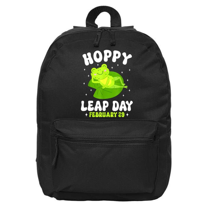 Funny Frog Hoppy Leap Day February 29 Birthday Leap Year 16 in Basic Backpack