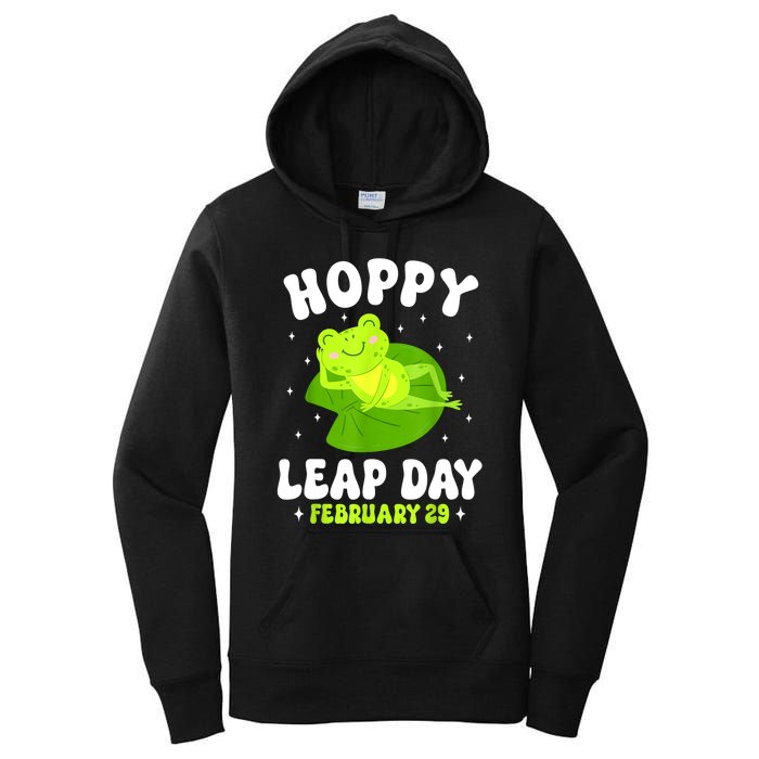 Funny Frog Hoppy Leap Day February 29 Birthday Leap Year Women's Pullover Hoodie