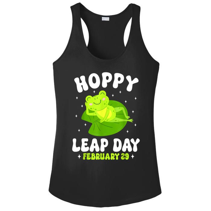 Funny Frog Hoppy Leap Day February 29 Birthday Leap Year Ladies PosiCharge Competitor Racerback Tank