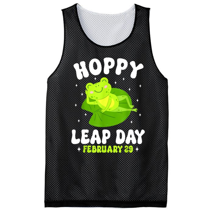 Funny Frog Hoppy Leap Day February 29 Birthday Leap Year Mesh Reversible Basketball Jersey Tank