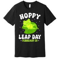 Funny Frog Hoppy Leap Day February 29 Birthday Leap Year Premium T-Shirt