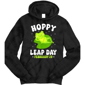 Funny Frog Hoppy Leap Day February 29 Birthday Leap Year Tie Dye Hoodie