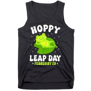 Funny Frog Hoppy Leap Day February 29 Birthday Leap Year Tank Top