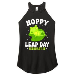 Funny Frog Hoppy Leap Day February 29 Birthday Leap Year Women's Perfect Tri Rocker Tank