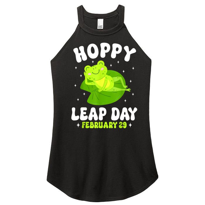 Funny Frog Hoppy Leap Day February 29 Birthday Leap Year Women's Perfect Tri Rocker Tank