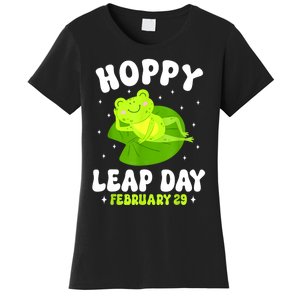 Funny Frog Hoppy Leap Day February 29 Birthday Leap Year Women's T-Shirt