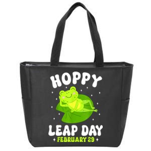 Funny Frog Hoppy Leap Day February 29 Birthday Leap Year Zip Tote Bag