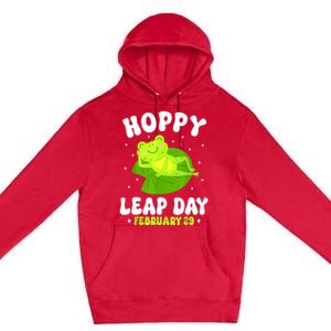 Funny Frog Hoppy Leap Day February 29 Birthday Leap Year Premium Pullover Hoodie