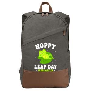 Funny Frog Hoppy Leap Day February 29 Birthday Leap Year Cotton Canvas Backpack