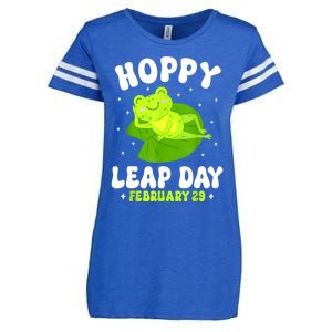 Funny Frog Hoppy Leap Day February 29 Birthday Leap Year Enza Ladies Jersey Football T-Shirt