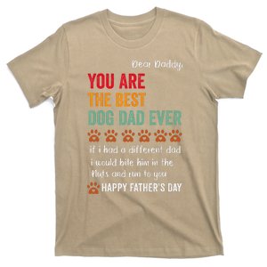 Funny Funny Happy Fathers Day From Dog Treats To Dad Quote T-Shirt