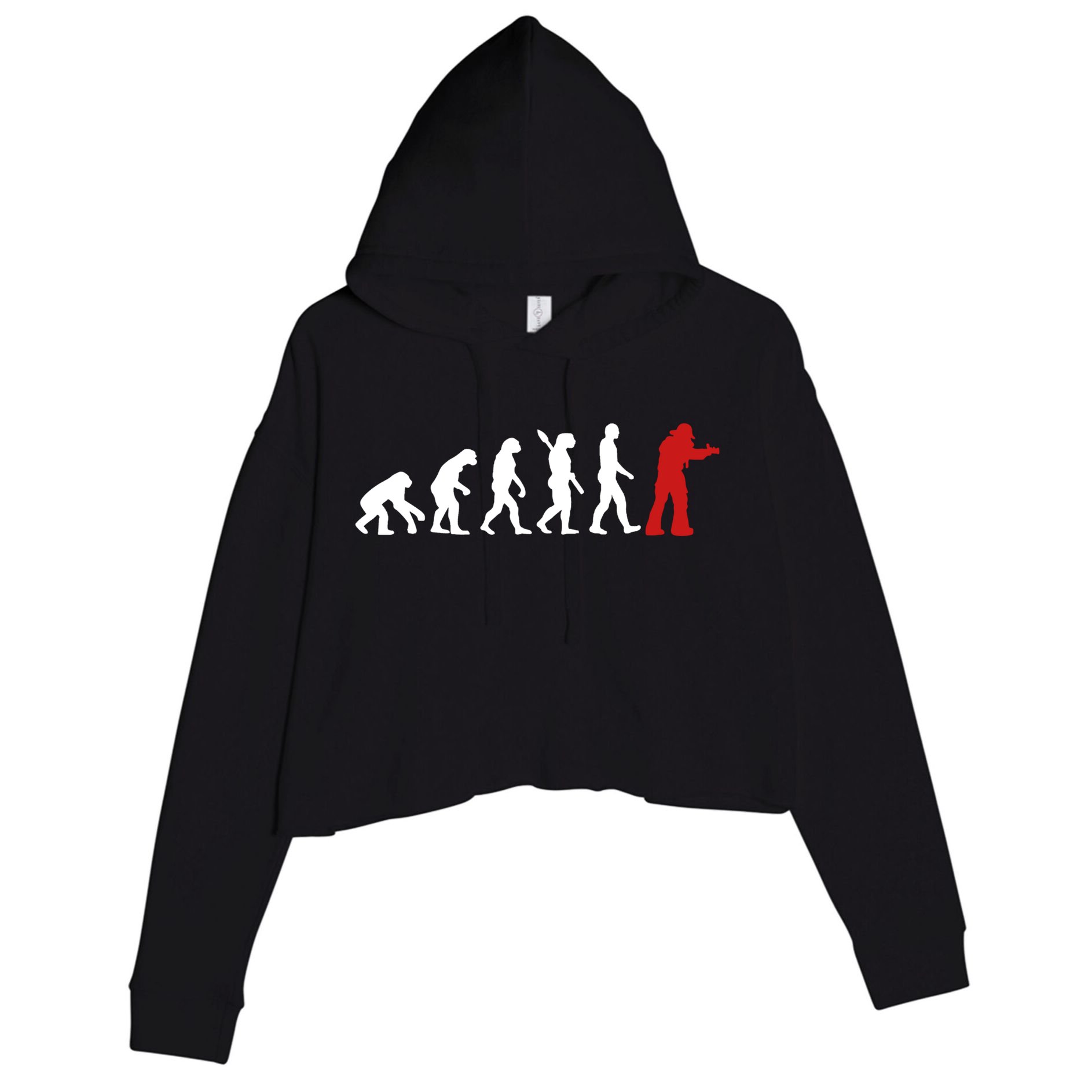 Fire Fighter Hero Rescue Cool Firefighter Evolution Great Gift Crop Fleece Hoodie