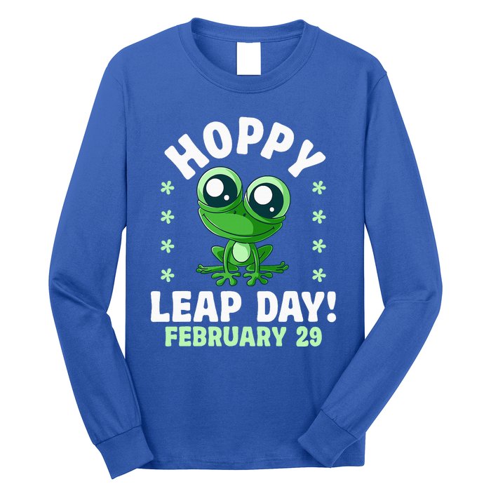 Funny Frog Hoppy Leap Day February 29 Birthday Leap Year Long Sleeve Shirt