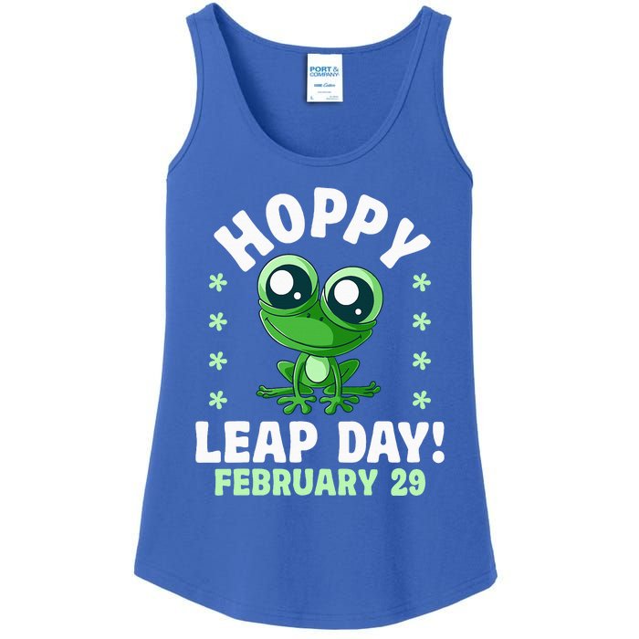 Funny Frog Hoppy Leap Day February 29 Birthday Leap Year Ladies Essential Tank