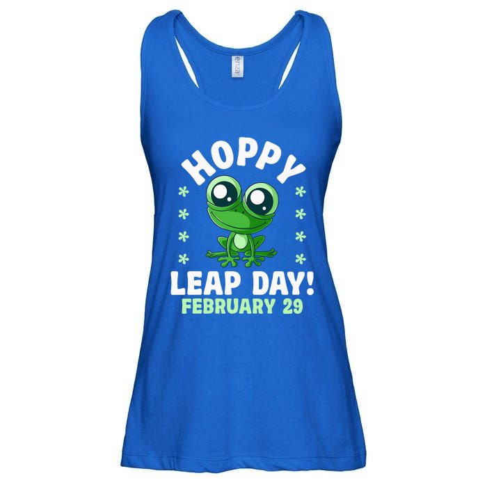 Funny Frog Hoppy Leap Day February 29 Birthday Leap Year Ladies Essential Flowy Tank