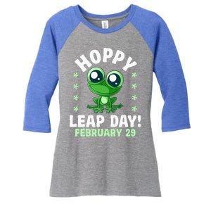 Funny Frog Hoppy Leap Day February 29 Birthday Leap Year Women's Tri-Blend 3/4-Sleeve Raglan Shirt