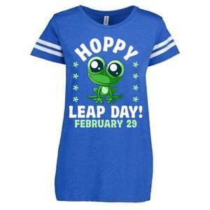 Funny Frog Hoppy Leap Day February 29 Birthday Leap Year Enza Ladies Jersey Football T-Shirt