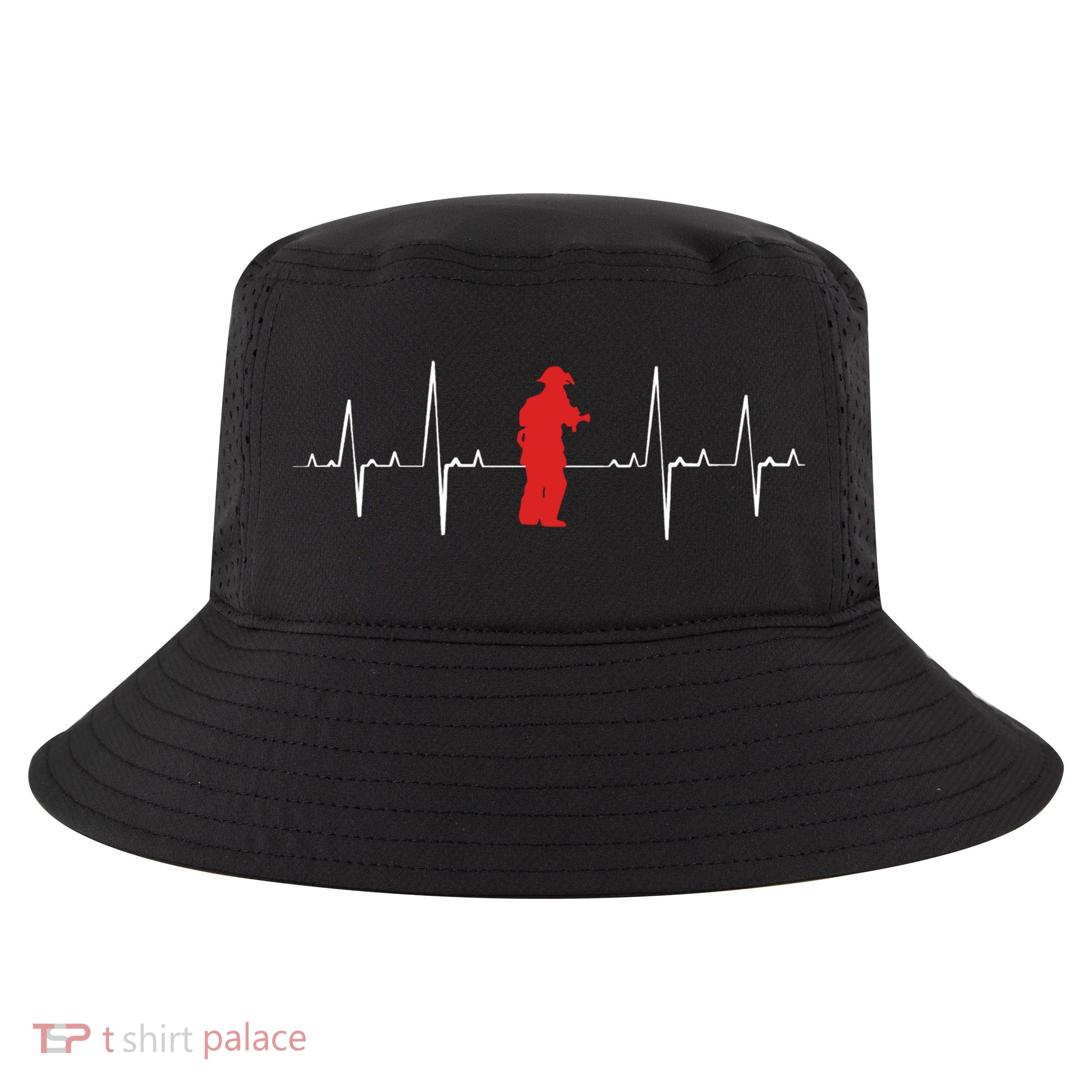 Fire Fighter Hero Rescue Cool Firefighter Heartbeat Gift Cool Comfort Performance Bucket Hat
