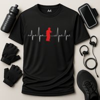 Fire Fighter Hero Rescue Cool Firefighter Heartbeat Gift Cooling Performance Crew T-Shirt