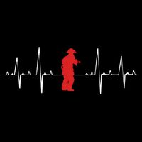 Fire Fighter Hero Rescue Cool Firefighter Heartbeat Gift Cooling Performance Crew T-Shirt