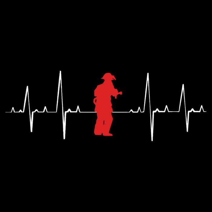 Fire Fighter Hero Rescue Cool Firefighter Heartbeat Gift Cooling Performance Crew T-Shirt