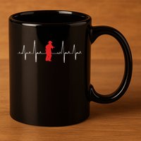 Fire Fighter Hero Rescue Cool Firefighter Heartbeat Gift 11oz C Handle Ceramic Mug