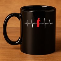 Fire Fighter Hero Rescue Cool Firefighter Heartbeat Gift 11oz C Handle Ceramic Mug