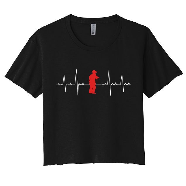 Fire Fighter Hero Rescue Cool Firefighter Heartbeat Gift Crop Top