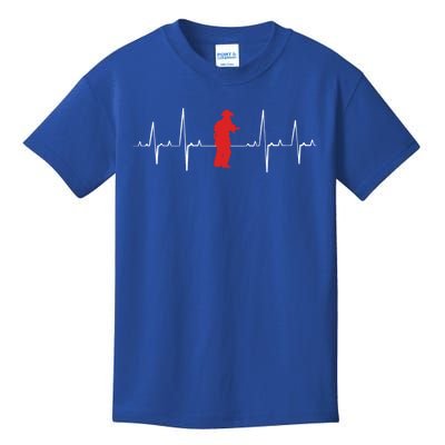 Fire Fighter Hero Rescue Cool Firefighter Heartbeat Gift Kids T-Shirt