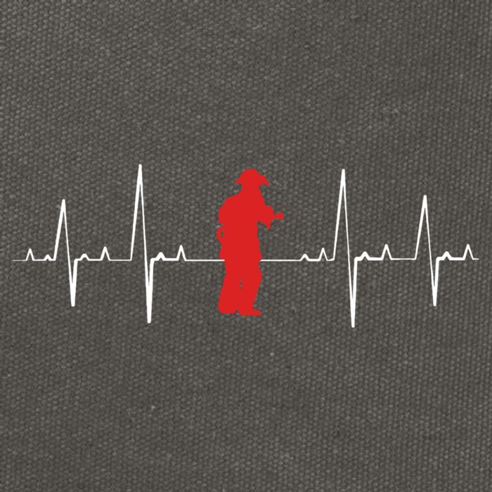 Fire Fighter Hero Rescue Cool Firefighter Heartbeat Gift Cotton Canvas Backpack