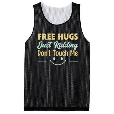 Funny Free Hugs Just Kidding Dont Touch Me Mesh Reversible Basketball Jersey Tank