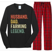 Funny Farmer Husband Dad Farming Legend Vintage Long Sleeve Pajama Set