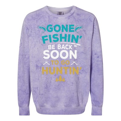 Funny Fishing Hunter Hunting Fisherman Gift Colorblast Crewneck Sweatshirt