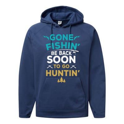 Funny Fishing Hunter Hunting Fisherman Gift Performance Fleece Hoodie