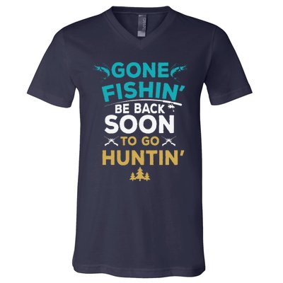 Funny Fishing Hunter Hunting Fisherman Gift V-Neck T-Shirt