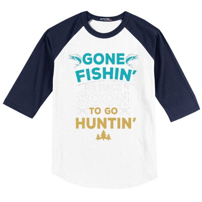 Funny Fishing Hunter Hunting Fisherman Gift Baseball Sleeve Shirt